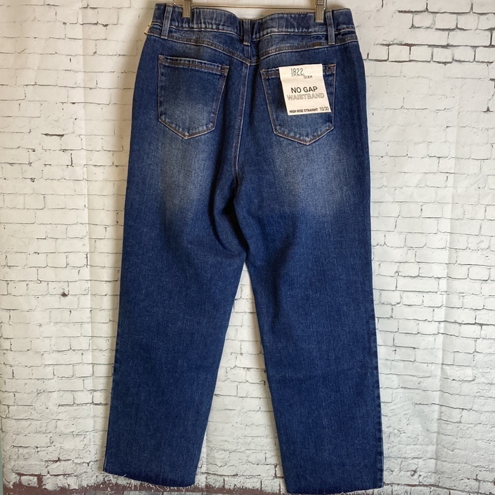 1822 DENIM Minna Distressed Straight Leg Jeans No Gap Waistband Baggy Loose NWT - Picture 10 of 16